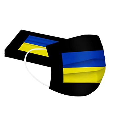 Xjp 10/30/50 Pezzi Mascherine_ Adulti Mascherine_Stampa Bandiera dell'Ucraina 3 Strati con Elastici,-Certificate CE Mascherine_Adulti Traspirante Alta