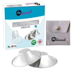 Maxuals®Paracapezzoli in Argento(XL)Coppette Argento Capezzoli Copricapezzoli Seno,Protezione Cura Prevenzione Ragadi Lacerazioni Durante L'Allattamen características
