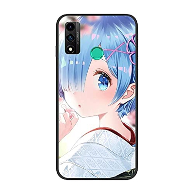 Geekpuz Case for Huawei P Smart 2020, REM-RAM Sister Re Anime Zero 1 Black Thin Soft Matte Rubber Case Cover