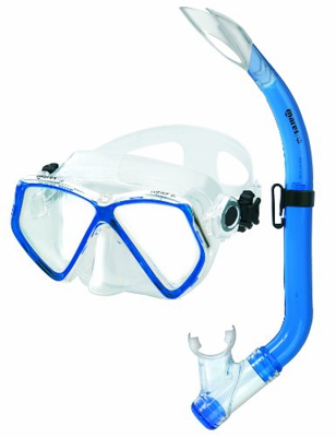 Mares 411730, Set Maschera e Snorkel Unisex Bambini, Riflesso Blu Chiaro, Taglia Unica
