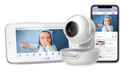 Hubble Nursery Pal Premium Touch Screen Connessione Smart HD Video Baby Monitor da 5-pollici con Pan e Tilt da Remoto Videocamera con Zoom Digitale - 