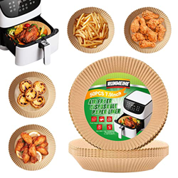50 Pezzi Carta da Forno per Friggitrice ad Aria, usa e Getta Carta Forno Friggitrice ad Aria, Antiaderente non Sbiancata Carta per Friggitrice ad Aria precio