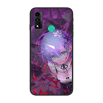 Geekpuz Case for Huawei P Smart 2020, REM-RAM Sister Re Anime Zero 0 Black Thin Soft Matte Rubber Case Cover