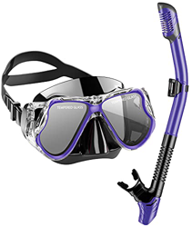 QcoQce Maschera Snorkeling Asciutto, Anti-appannamento e Panoramica, Con Maschera da Snorkeling Professionale, Con Boccaglio Morbido, Set Snorkeling p características