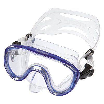 SEAC Marina, Maschera Subacquea Silicone per Snorkeling e Gioco in Mare Unisex Bambini, Blu, Piccola