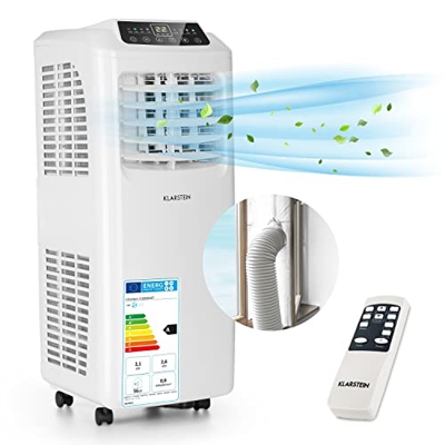 KLARSTEIN Pure Blizzard - Condizionatore Portatile, 3in1: Raffrescatore, Ventilatore, Deumidificatore, Guarnizione per Finestre, Telecomando, 7.000 BT