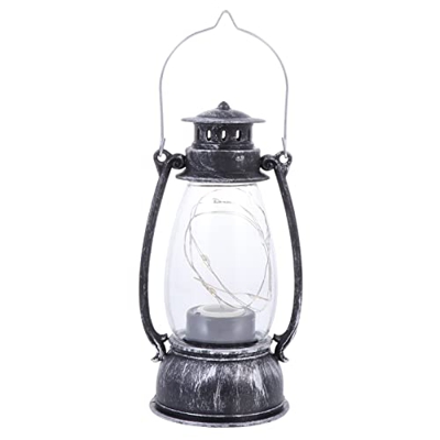 OSALADI Lampada Palmare retrò Lampada Portatile Portatile Lampada a Olio Portatile Lampada Annata della Lampada del Vento D' Argento