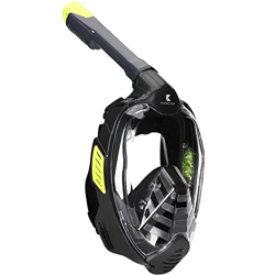 Khroom® Maschera Snorkeling sicura CO2 Maschera a Pieno facciale Testata da DEKRA® | Seaview X - Maschera Subacquea per Adulti e Bambini (Nero, L/XL) en oferta