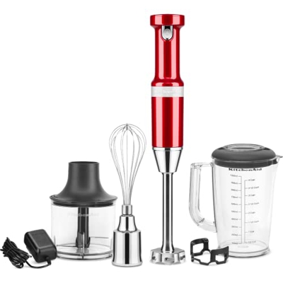 KitchenAid 5KHBBV83ECA Rosso Mela Frullatore ad Immersione Senza Fili con Accessori