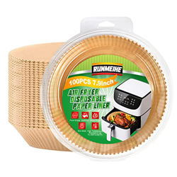 100 Pezzi Carta da Forno per Friggitrice ad Aria, usa e Getta Carta Forno Friggitrice ad Aria, Antiaderente non Sbiancata Carta per Friggitrice ad Ari en oferta