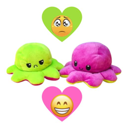 Polpo “PAUL” Peluche Reversibile 20cm Polipo Doppia Faccia Flip Bicolore Allegro Triste Esprime Stati d’Animo Alleviare Stress Emozioni Regalo Festa B características