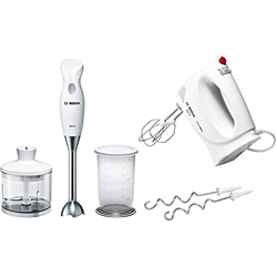 Bosch Msm6B500 Clevermixx Mixer A Immersione, 350 W, 1 Liter, 1 Decibel, Plastica, Bianco & Mfq3030 Sbattitore, 350 W, Bianco/Rosso, Basic precio