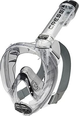 Cressi Knight Full Face Mask - Maschera Integrale con Comodo Facciale per Snorkeling - Disponibile in due Taglie, Fume/Trasparente, S/M
