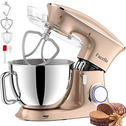 Impastatrice Planetaria Facelle Robot da Cucina 1500W Mixer Cucina 8,5L Basso Rumore Multifunzione Impastatrice Professionale con Ganci Impastatore 6  características