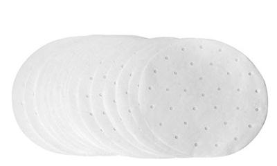 BremerLuft 100 fogli di carta Dim Sum Ø 23 cm come base per vaporizzatori di bambù, friggitrice ad aria calda, cottura a vapore, Airfryer Liner, antia