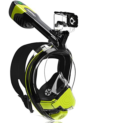 Orsen Maschera Snorkeling Elettrica Integrale, Prima Maschera Snorkeling Standard CO₂ al Mondo, Maschera Subacqueacon Panoramica 180° Design Pieno Fac