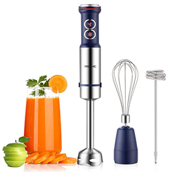 YISSVIC Frullatore Immersione 1200W Minipimer 3 in 1 Mixer Cucina Immersione con Montalatte, Turbo, Acciao Inossidabile 304 Velocità Regolazione Blu características