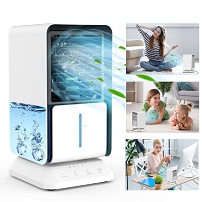 Condizionatore, TedGem Climatizzatore Portatile Condizionatori Portatili Mini Raffreddatore d'aria Ruota 45°, 3 in 1 Personale Condizionatori, per Uff