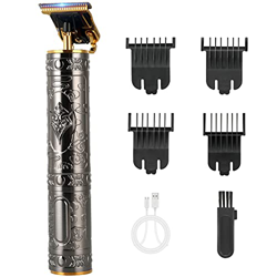 Krfilas Tagliacapelli professionale per uomini, a batteria, con tagliacapelli e regolabarba, facile da usare, set di rifiniture per capelli (ottone) características