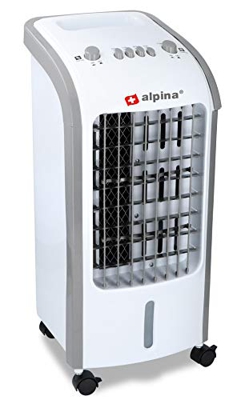 alpina Air Cooler - Umidificatore - con 2 elementi refrigeranti - 3 modalità di ventilazione - fino a 270 m3 - Bianco