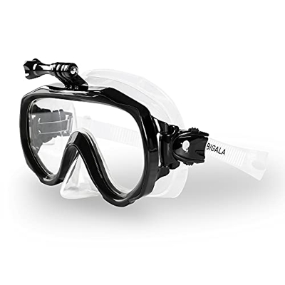 RABIGALA Occhiali da sub per adulti per tutte le fotocamere GoPro, anti-appannamento, maschera da snorkeling, lenti per immersioni, anti-perdita, per 
