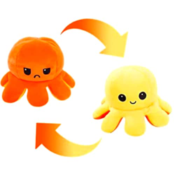 Polpo “PAUL” Peluche Reversibile 20cm Polipo Doppia Faccia Flip Bicolore Allegro Triste Esprime Stati d’Animo Alleviare Stress Emozioni Regalo Festa B precio