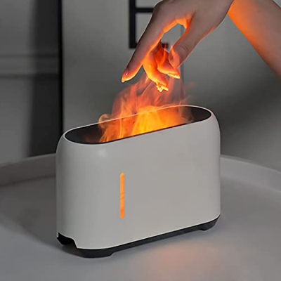 Mini umidificatore portatile da 240 ml, diffusore di oli aromatici con lampada speciale effetto fiamma/telecomando, umidificatore a ultrasuoni per la