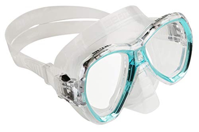 SEAC Elba, Maschera Snorkeling e Immersione Subacquea Unisex Adulto, Trasparente/Acquamarina, Standard