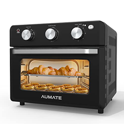 AUMATE Mini forno, 18 l, senza olio, friggitrice ad aria calda, 7 programmi, mini forno elettrico, controllo a pulsante con 4 accessori en oferta