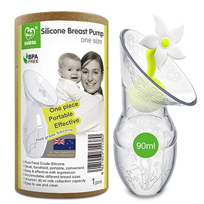 Haakaa tiralatte manuale con tappo a fiore, 100% silicone per uso alimentare, senza BPA(3oz/90ml, bianco)