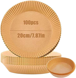 Carta Forno per Friggitrice ad Aria, Carta Monouso per Friggitrice ad Aria, Fodera in Carta Friggitrice Aria, 9.45inch Fodera di Carta Pergamena per 4 en oferta