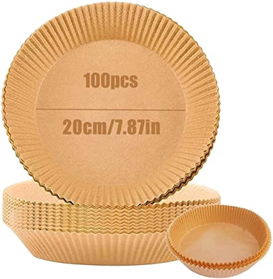 Carta Forno per Friggitrice ad Aria, Carta Monouso per Friggitrice ad Aria, Fodera in Carta Friggitrice Aria, 9.45inch Fodera di Carta Pergamena per 4