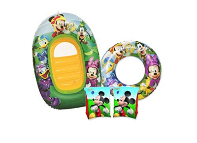 cm Set N2 Accessori Mare Topolino Mickey Mouse (Ciambella + CANOTTO + BRACCIOLI)