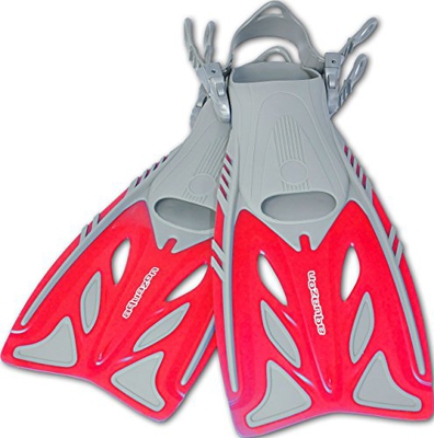 AQUAZON Pinne da Bambino Barracuda, Pinne da Sub Regolabili, Ideali per Lo Snorkeling, Le Immersioni o Come Pinne da Nuoto o Snorkeling, Size:27/31, C