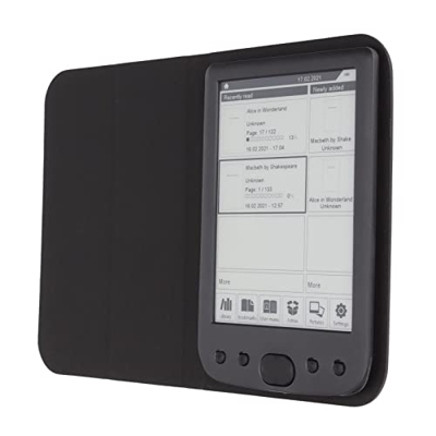 Dpofirs Ebook Ereader Schermo a Inchiostro Ad Alta Definizione da 6 Pollici, Riduzione della Luce Blu, Micro USB, Slot per Schede TF, Pulsanti Meccani