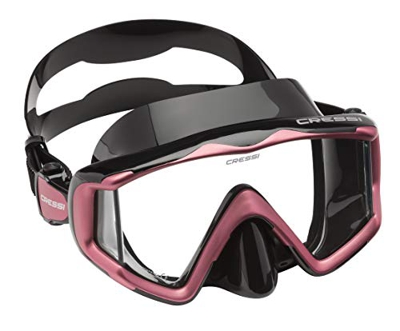 Cressi Liberty 3, Maschera per Immersioni, Apnea e Snorkeling, Disponibile in Versione Due/Tre Vetri Unisex Adulto, Nero/Rosa, Taglia Unica
