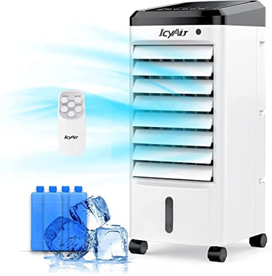 Condizionatore Portatile, 3 in 1 Raffreddatore d'aria con purificazione, Ventilatore, Umidificatore, 3 Velocità, 8m/s, Timer 1-12h, Evaporativo Portat