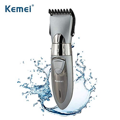 KEMEI - Regolatore di capelli da uomo, ricaricabile, senza fili, con tagliacapelli e pettini guida in acciaio INOX