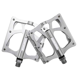 EULANT Pedali Flat MTB, Universali Pedali per Bici in Alluminio, Pedale da Ciclismo Antiscivolo da 9/16", con Staccabile Antiscivolo Unghie,Argento características