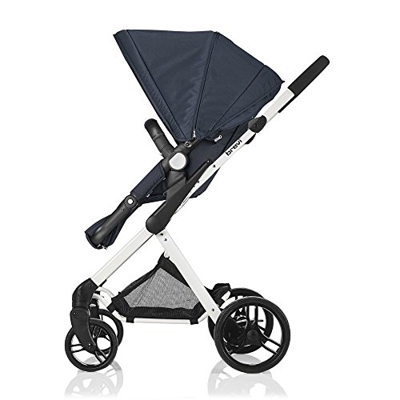 Brevi 773-087 Presto City Passeggino, Maniche Regolabile di Ecopelle, Blu Notte su Telaio Bianco