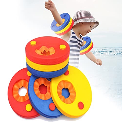 YXIAOJIE Dischi Galleggianti 6 Pezzi, EVA Dischi da nuoto Bracciale per Bambini Galleggiante, Strumenti di Aid float per bambini Rosso Braccioli Impar