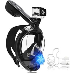 Orsen Maschera Snorkeling Elettrica Integrale, Prima Maschera Snorkeling Standard CO₂ al Mondo, Maschera Subacqueacon Panoramica 180° Design Pieno Fac características