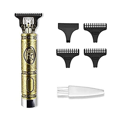 LELYFIT Rasoio elettrico per capelli professionale, per uomo, ricaricabile tramite USB, per barba, da uomo, beauty Tool (oro)