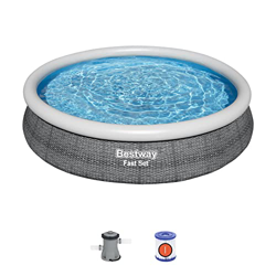 Bestway 57445 Piscina gonfiabile Fast Set forma rotonda da 366x76 cm grigia precio