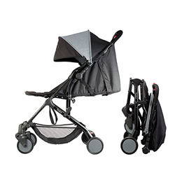 Bambisol YUKO² - Passeggino Citadina ultra compatto, pieghevole con 1 mano, tracolla e borsa da trasporto, con visiera, colore: Grigio precio