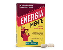 Naturando – ENERGIA MENTE Integratore dietetico a base di estratti vegetali contenenti vitamina B6, B12 e fosfatidilserina características