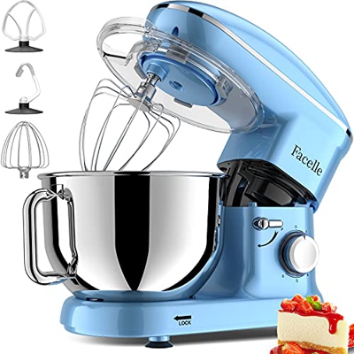 Impastatrice Planetaria Facelle Robot da Cucina 1500W Mixer Cucina 6L Basso Rumore Multifunzione Impastatrice Professionale con Ganci Impastatore 6 Ve