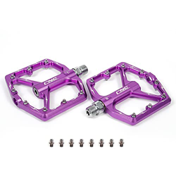CNC Pedali Bici MTB in Alluminio 9/16”，Universali Pedali Bicicletta per vintage BMX corsa Pedale bici mtb，viola precio