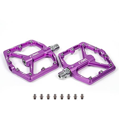 CNC Pedali Bici MTB in Alluminio 9/16”，Universali Pedali Bicicletta per vintage BMX corsa Pedale bici mtb，viola
