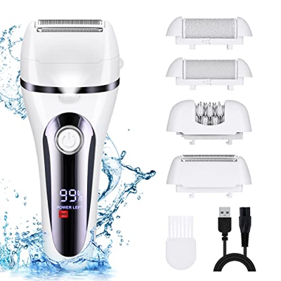 ACWOO Epilatore Elettrico Wet&Dry, 4 in 1 Multifunzione Pedicure Elettrico Professionale, Depilatore Donna Epilatore, Idea Regalo, Potente Levigatore 